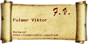 Fulmer Viktor névjegykártya